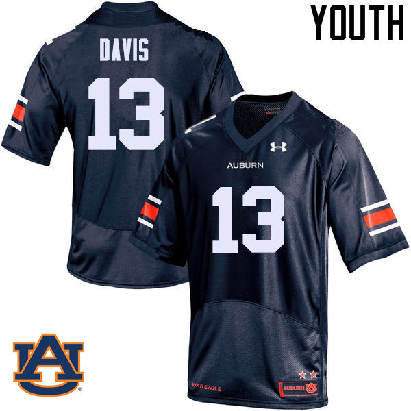 Youth Auburn Tigers #13 Javaris Davis College Football Jerseys Sale-Navy